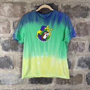 Buc-ee's Mardi Gras Tie‎ Dye Shirt Peace Love Jester Tee Unisex Size Medium